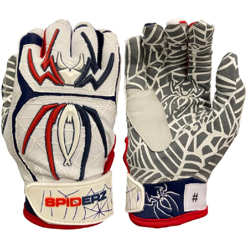 field ready gloves -  2022 Spiderz HYBRID Limited Edition Batting Gloves: USA Patriot