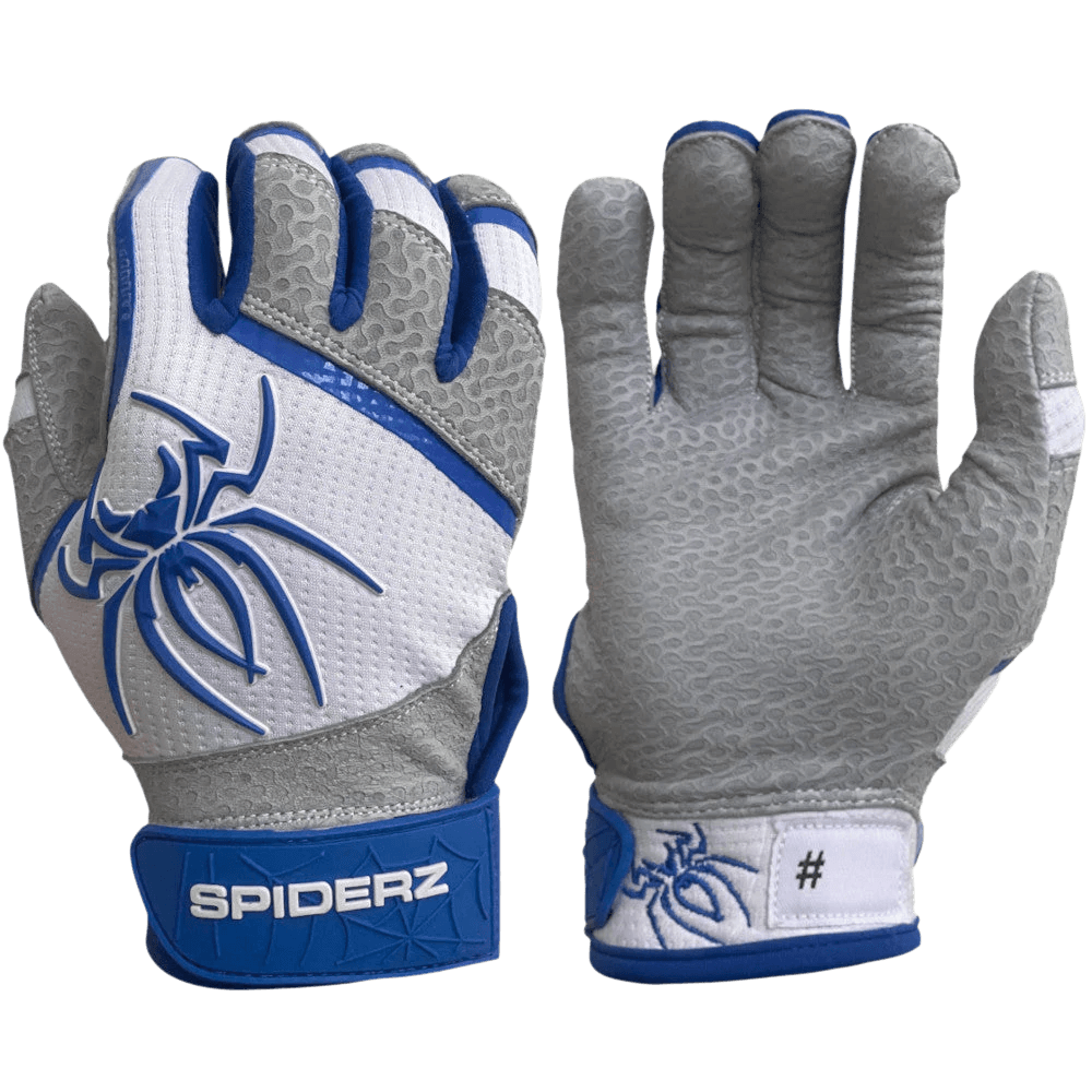 waterproof hunting gloves -  2022 Spiderz PRO Model Batting Gloves: White/Royal Blue