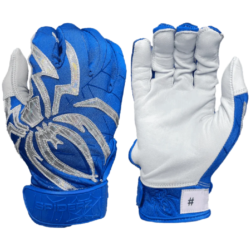 non-slip safety gloves -  2022 Spiderz PRIZM Batting Gloves: Royal Blue/Silver