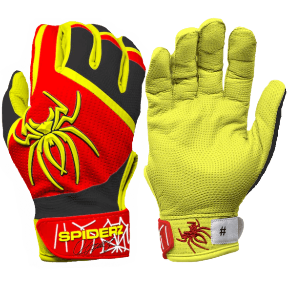 field ready gloves -  2023 Spiderz PRO Batting Gloves - Oneil Cruz Signature Series #1 Red/Yellow