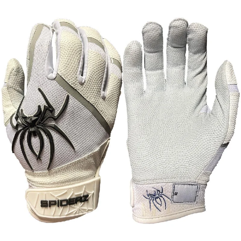 flexible hunting gloves -  2023 Spiderz Pro Model Batting Gloves: White/Black/Silver