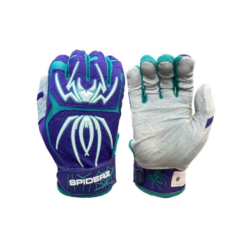 waterproof hiking gloves -  2024 Spiderz ENDITE Batting Gloves: Purple / Teal / White