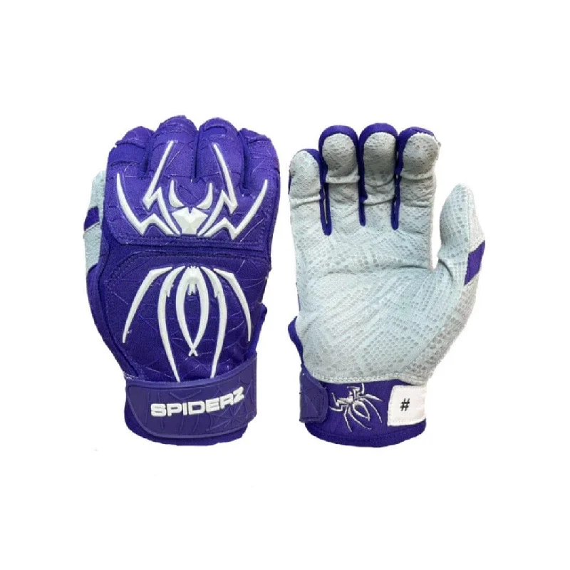 durable soccer gloves -  2024 Spiderz ENDITE Batting Gloves: Purple / White