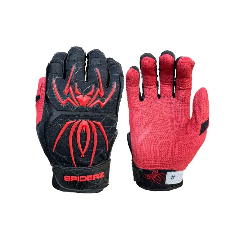 durable hiking gloves -  2024 Spiderz ENDITE Batting Gloves: Black / Red