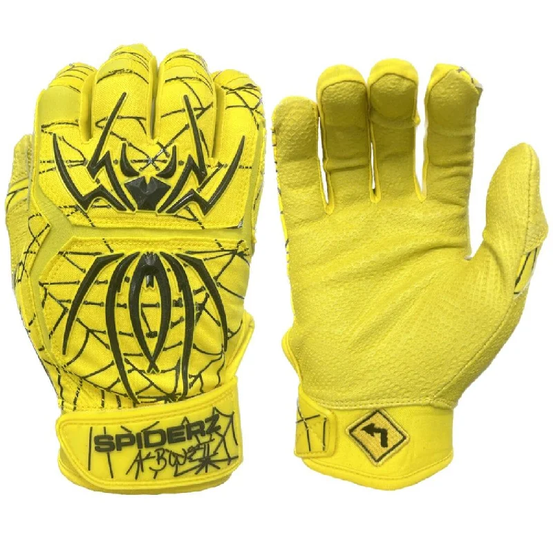 breathable softball gloves -  2024 Spiderz ENDITE LTO Limited Edition Batting Gloves: Yellow/Black