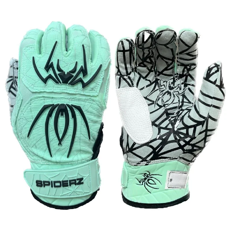 padded hunting gloves -  2024 Spiderz Hybrid Batting Gloves: Mint and Black