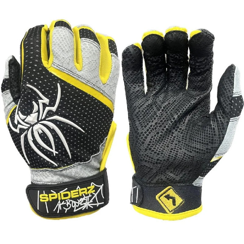 light tennis gloves -  2024 Spiderz PRO LTO Limited Edition Batting Gloves: Black/Yellow