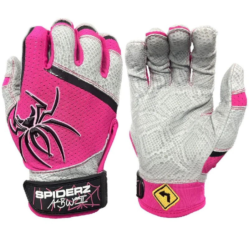 durable baseball gloves -  2024 Spiderz PRO LTO Limited Edition Batting Gloves: Pink/Black