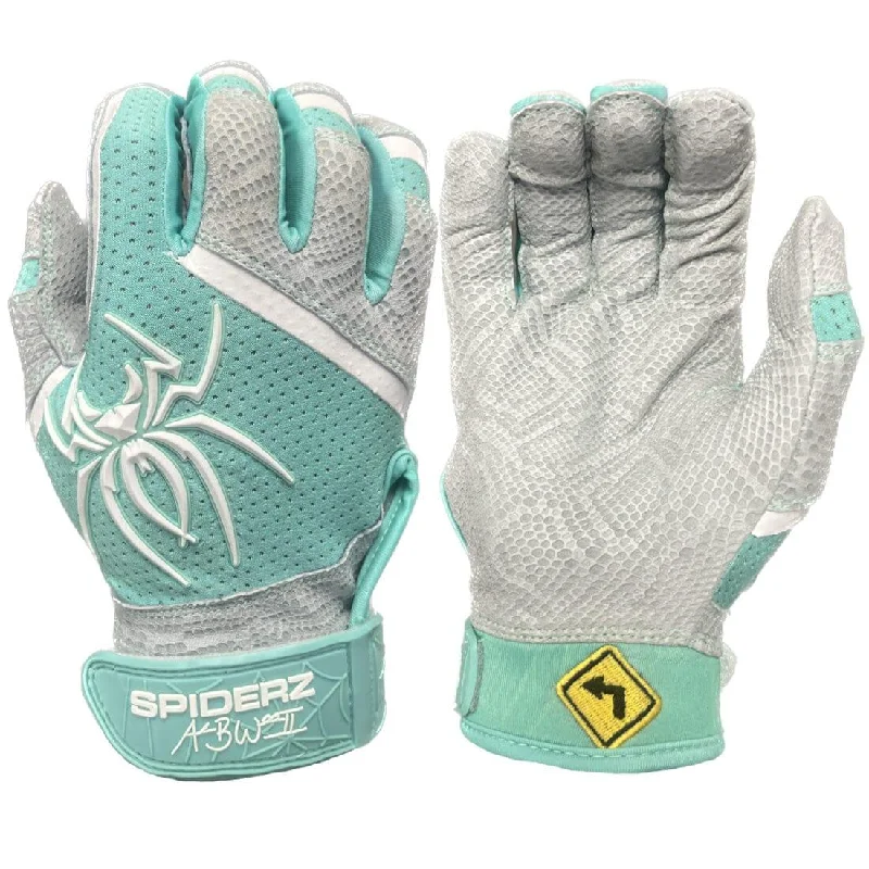 durable tennis gloves -  2024 Spiderz PRO LTO Limited Edition Batting Gloves: Sea Foam