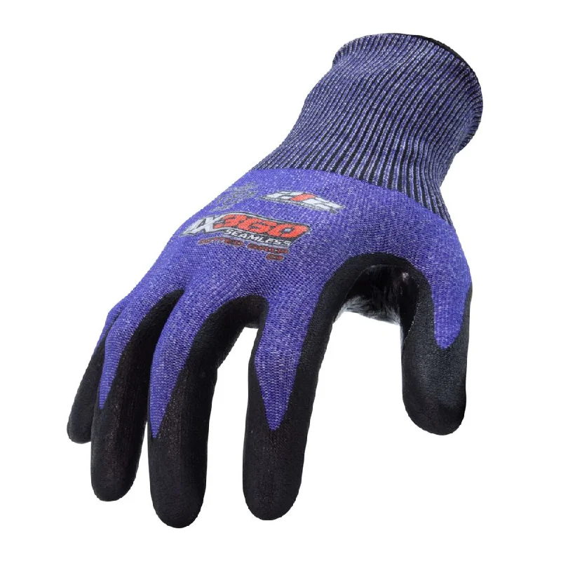 flexible hiking gloves -  212 Performance AXDGC3-03-008 AX360 Seamless Nitrile-dipped Cut Resistant Dotted Grip Gloves (EN Level 3), Small Purple