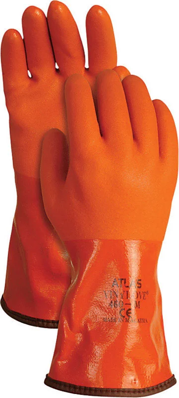 padded cleaning gloves -  Atlas Unisex Indoor/Outdoor Coated Work Gloves Orange L 1 pair