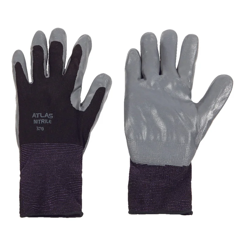 flexible work gloves -  Atlas Unisex Indoor/Outdoor Dipped Gloves Black/Gray L 1 pair