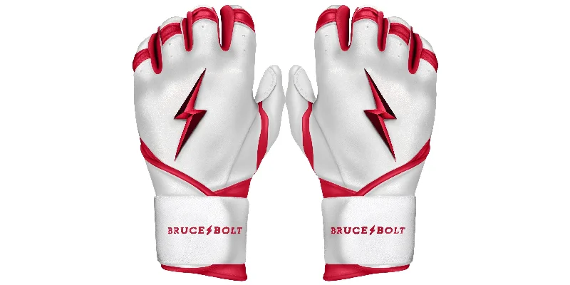 camouflage tactical gloves -  Bruce Bolt PREMIUM PRO BADER Series Long Cuff Batting Gloves: White