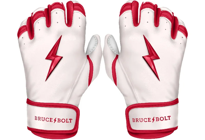 soft baby gloves -  Bruce Bolt PREMIUM PRO BADER Series Short Cuff Batting Gloves: White