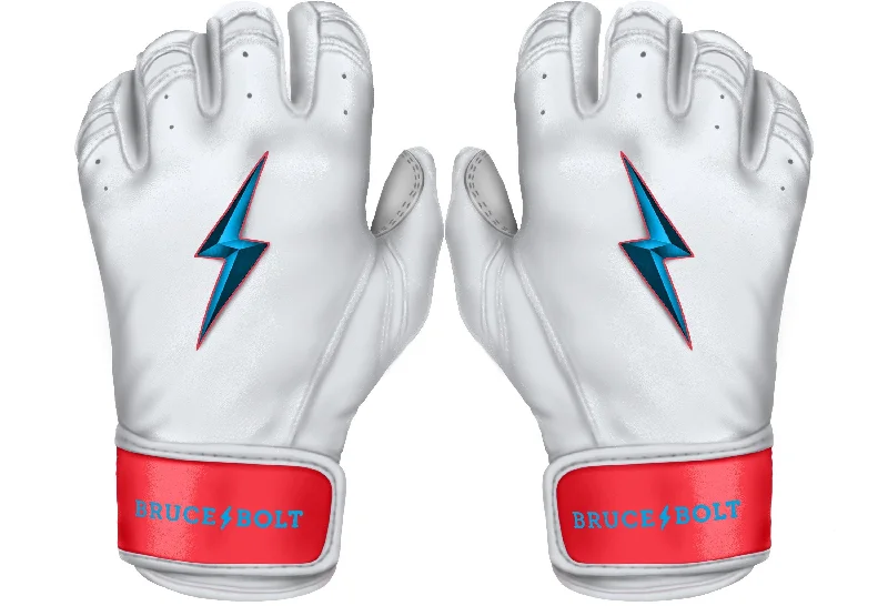 light women’s gloves -  Bruce Bolt PREMIUM PRO BRINSON Series Short Cuff Batting Gloves: White