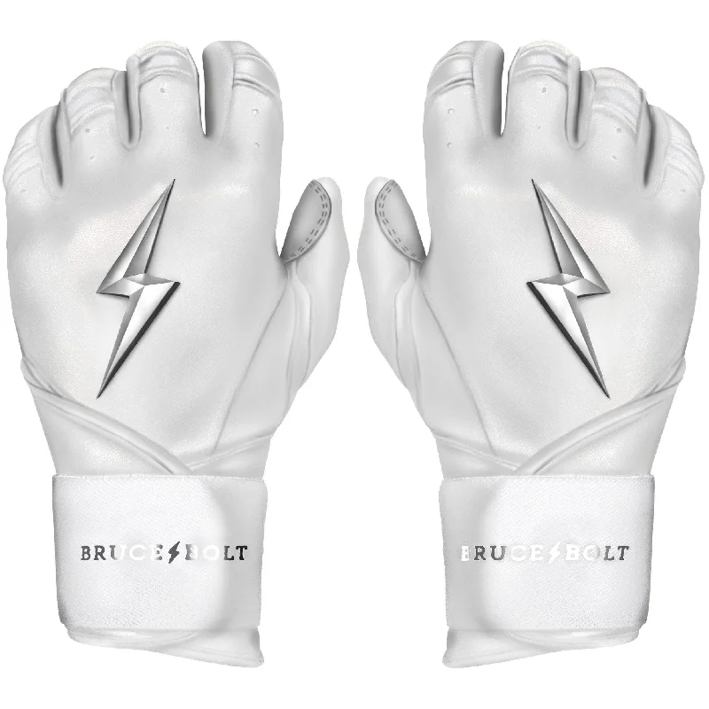 light hunting gloves -  Bruce Bolt PREMIUM PRO Chrome Series Long Cuff Batting Gloves: White