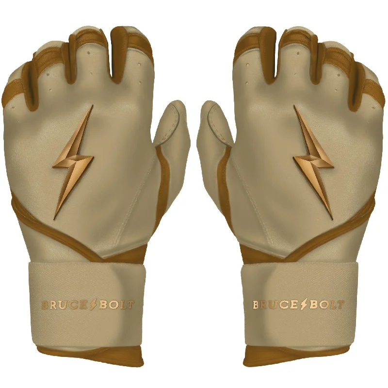 durable golf gloves -  Bruce Bolt PREMIUM PRO Gold Series Batting Gloves: Long Cuff