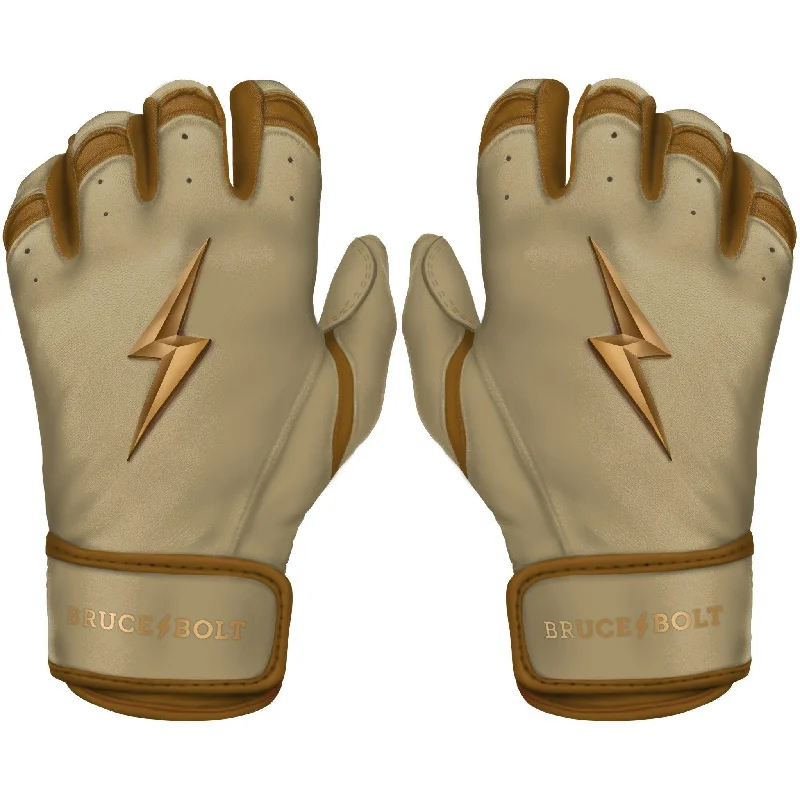 non-slip tennis gloves -  Bruce Bolt PREMIUM PRO Gold Series Batting Gloves: Short Cuff