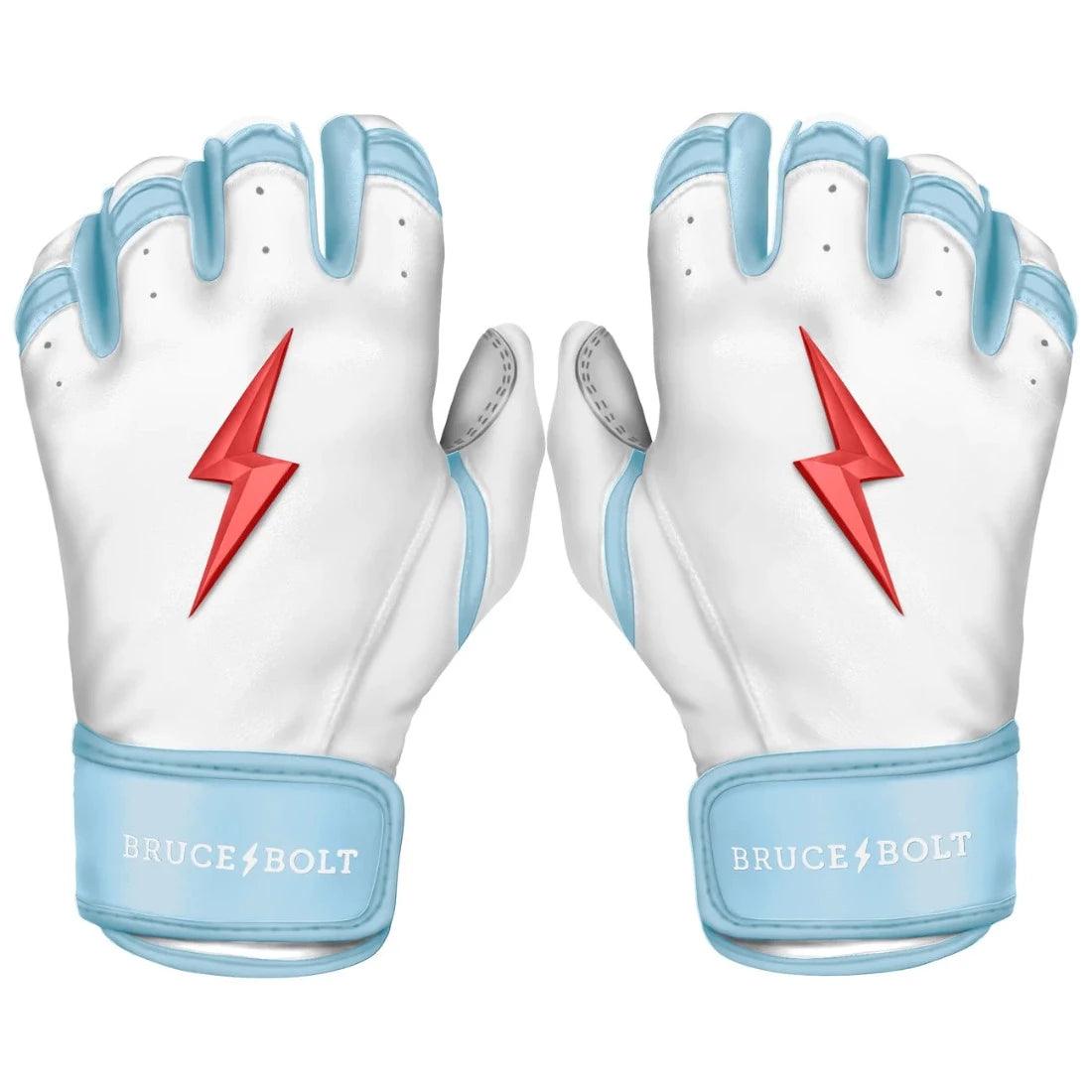 breathable driving gloves -  Bruce Bolt PREMIUM PRO Happ Series Short Cuff Batting Gloves: White