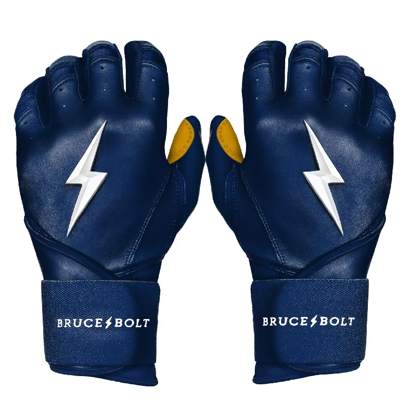 non-slip kids gloves -  Bruce Bolt PREMIUM PRO Long Cuff Batting Gloves: Navy