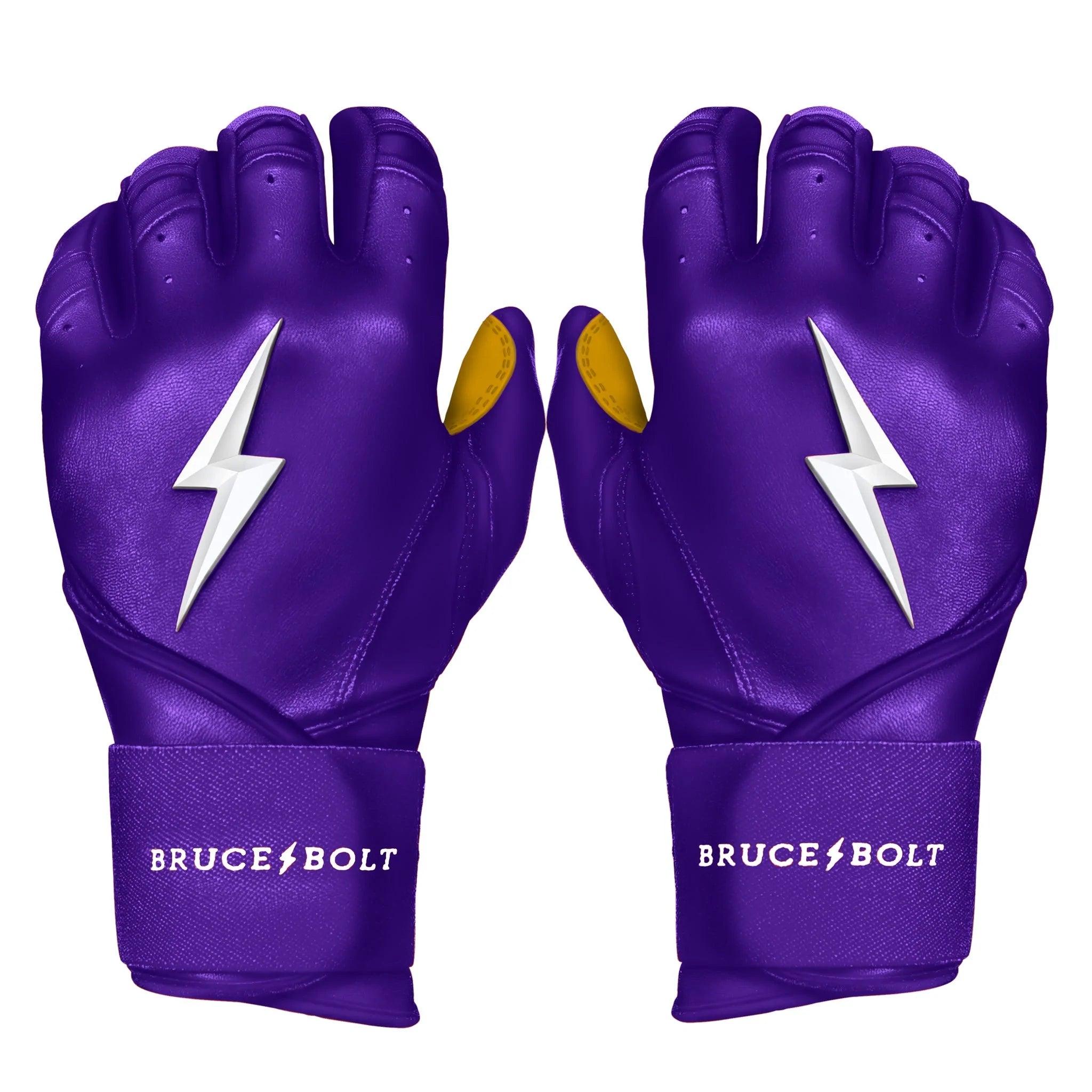 non-slip snowboard gloves -  Bruce Bolt PREMIUM PRO Long Cuff Batting Gloves: Purple