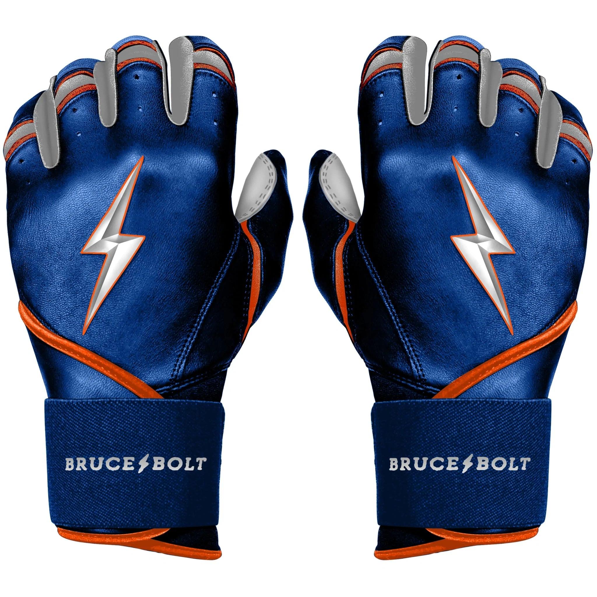 non-slip hiking gloves -  Bruce Bolt PREMIUM PRO NIMMO Long Cuff Batting Gloves: Mets Blue