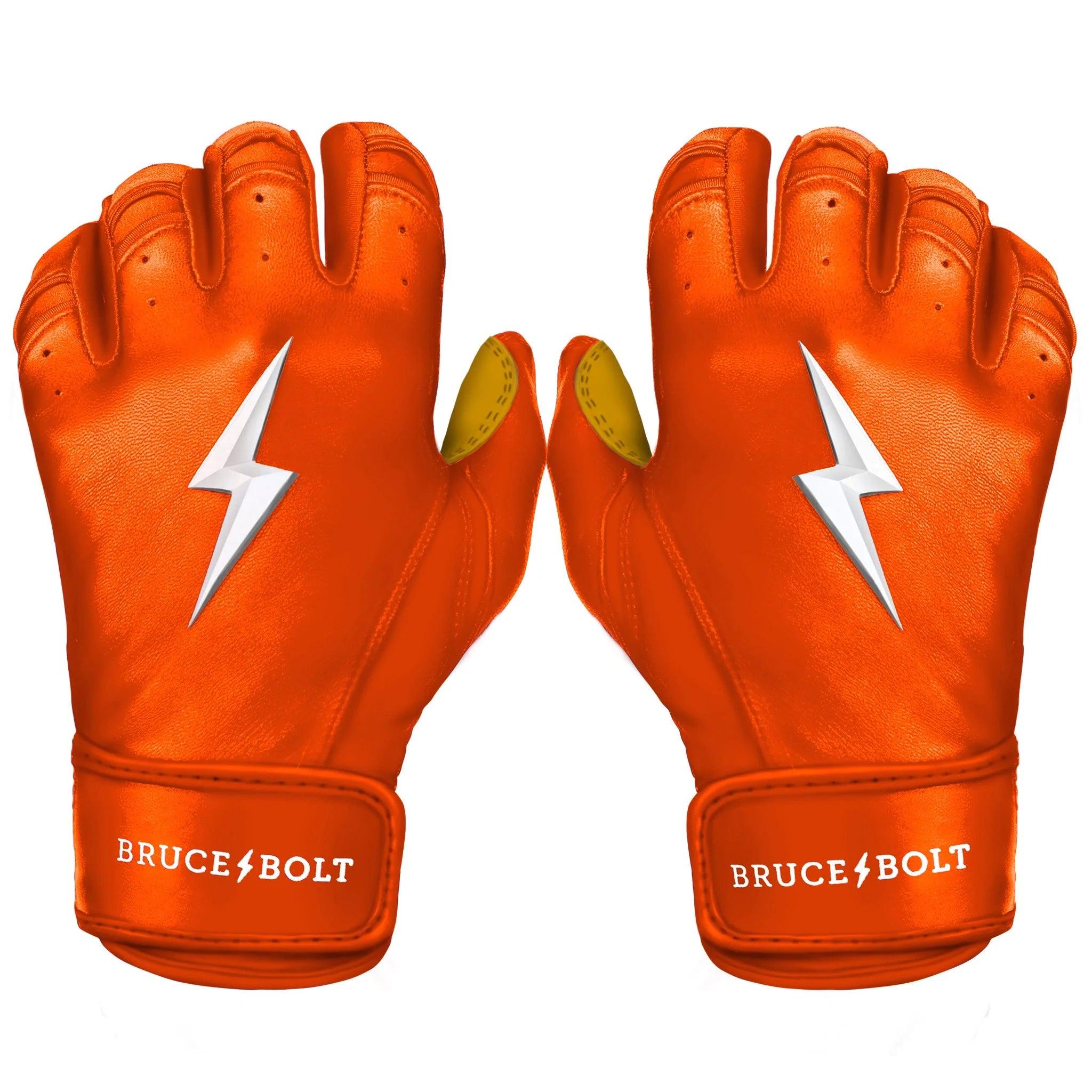 durable motorcycle gloves -  Bruce Bolt PREMIUM PRO Short Cuff Batting Gloves: Orange