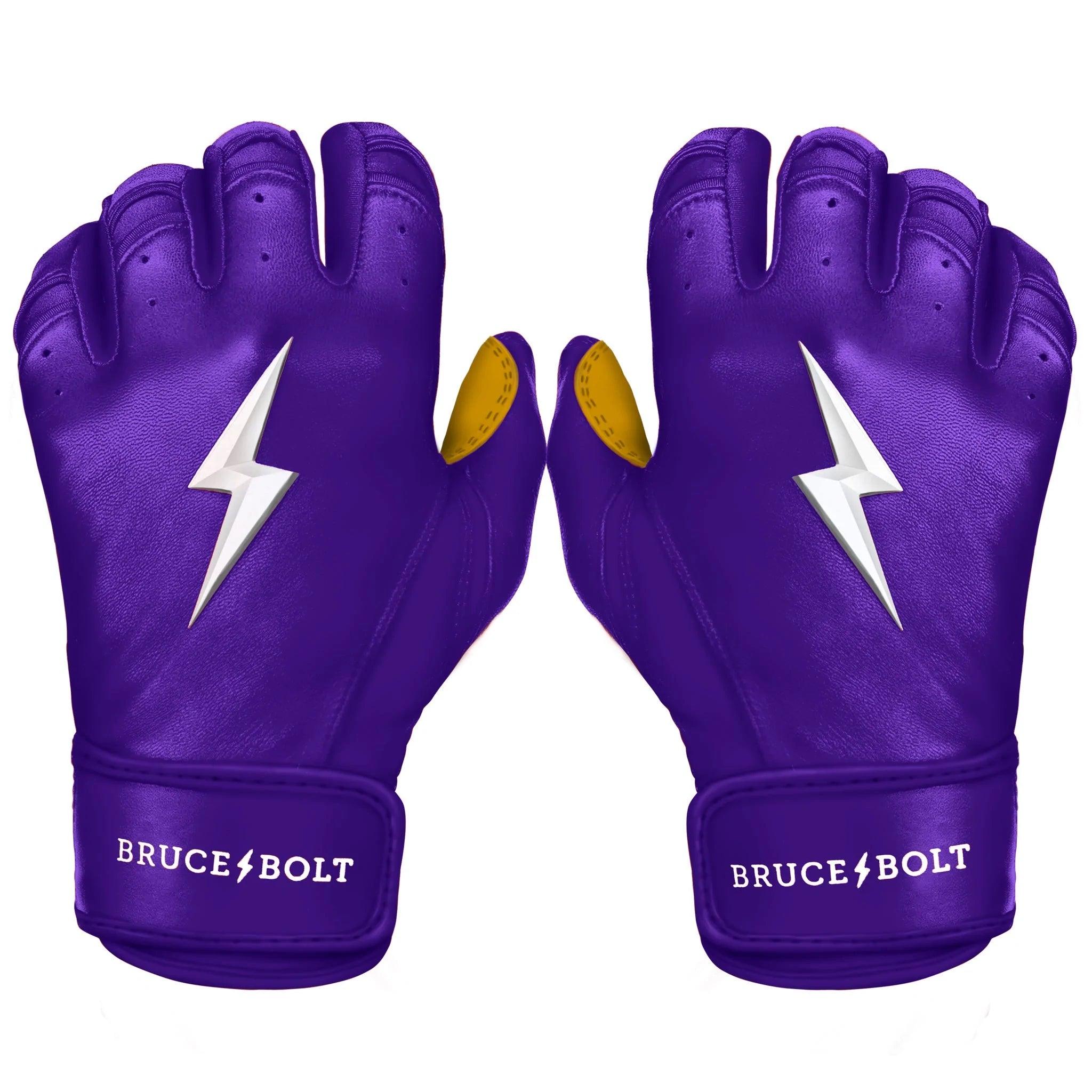 breathable driving gloves -  Bruce Bolt PREMIUM PRO Short Cuff Batting Gloves: Purple