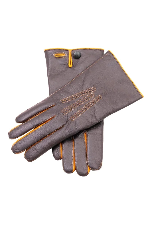 durable kitchen gloves -  Dark Brown Touchscreen Lamb Nappa Gloves