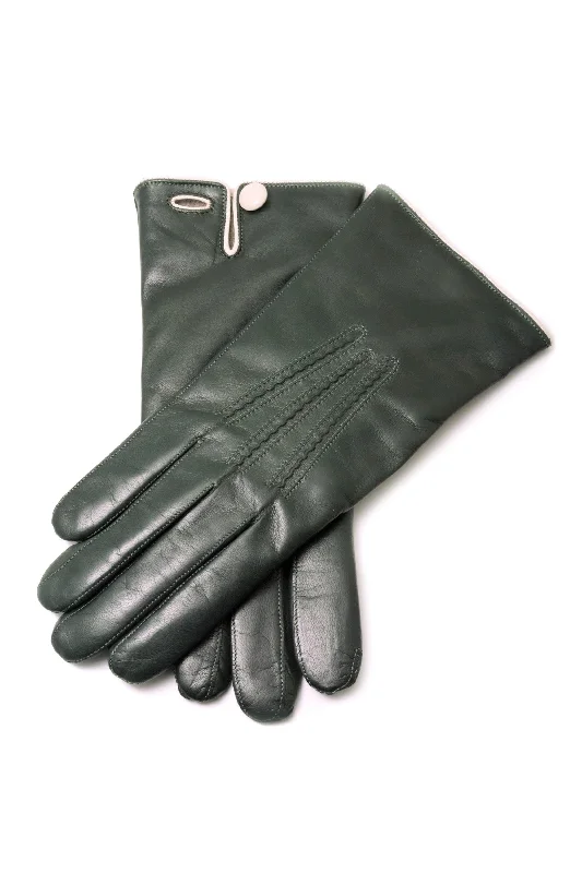 padded cycling gloves -  Dark Green Lamb Nappa Gloves