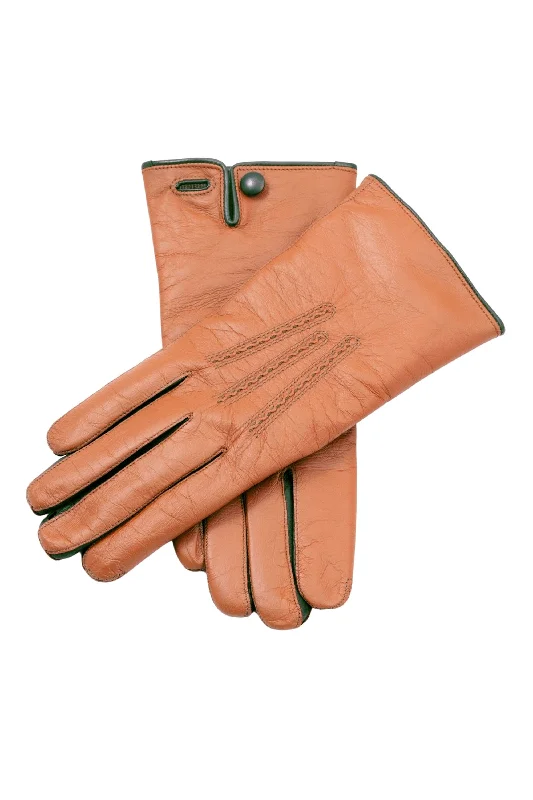 padded cycling gloves -  Tan Touchscreen Lamb Nappa Gloves