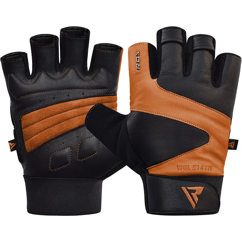 durable safety gloves -  RDX S14 Leather Gym Gloves