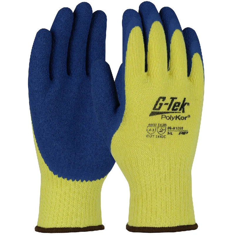 durable baby gloves -  G-Tek PolyKor 09-K1320 Seamless Knit PolyKor Blended with Latex Coated Crinkle Grip Safety Glove(One Dozen)