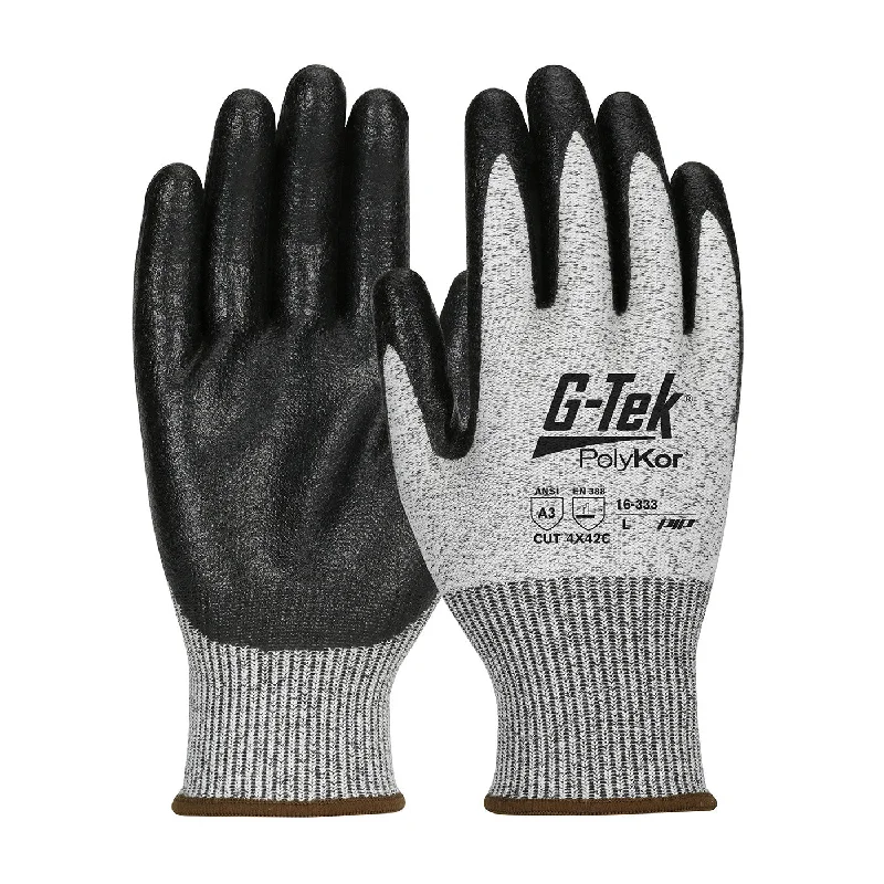 breathable opera gloves -  G-Tek PolyKor 16-333 Seamless Knit Blended with Nitrile Coated MicroSurface Grip Safety Glove (One Dozen)