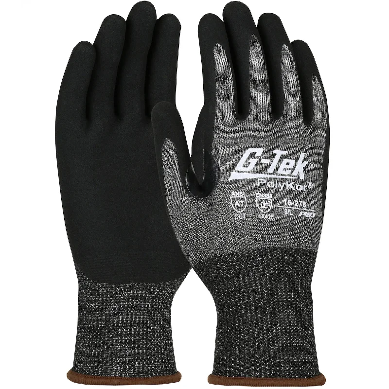 breathable work gloves -  G-Tek PolyKor X7 16-278 Seamless Knit Blended with Nitrile Coated Grip Touchscreen Compatible Safety Glove(One Dozen)