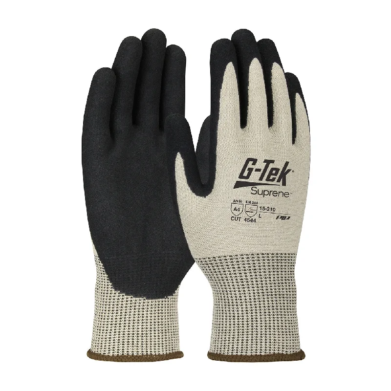 waterproof fashion gloves -  G-Tek Suprene 15-210 Seamless Knit Blended with Nitrile Coated MicroSurface Grip Safety Glove(One Dozen)