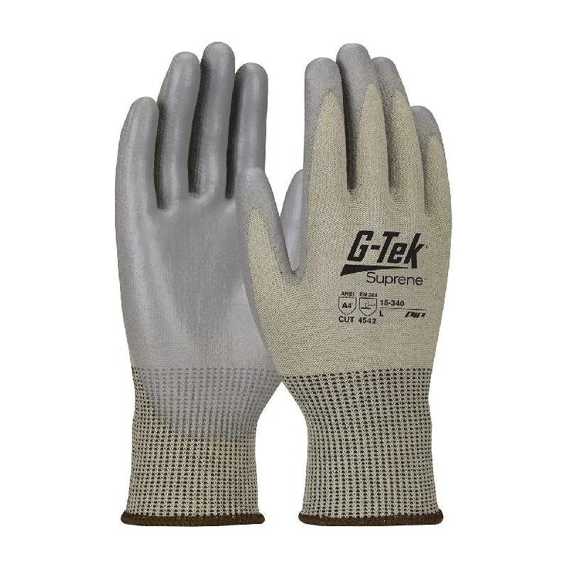 breathable surgical gloves -  G-Tek Suprene 15-340 Seamless Knit Blended with Polyurethane Coated Flat Grip Safety Glove (One Dozen)