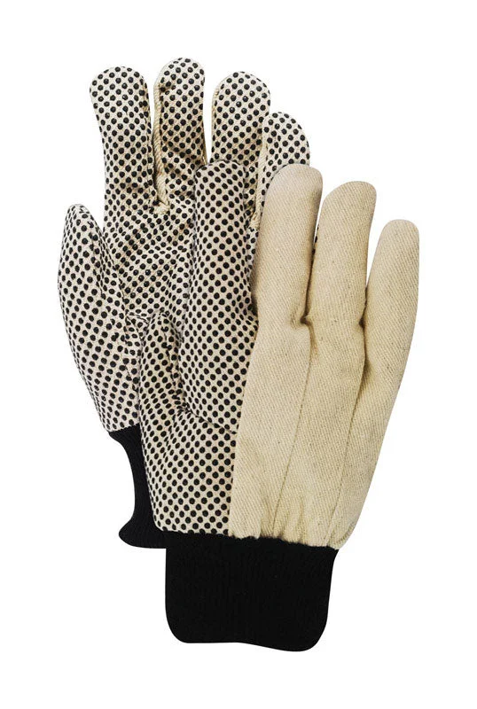 padded hiking gloves -  Handmaster  Men's  Indoor/Outdoor  Canvas  Light Duty  Dotted Gloves  White  L  1 pair