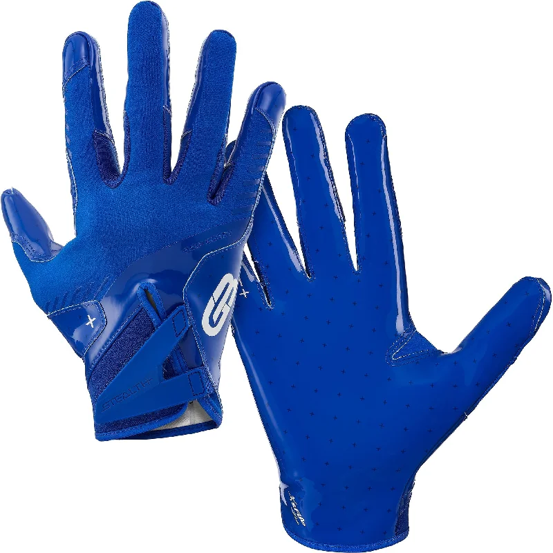 padded motorcycle gloves -  Grip Boost Solid Blue Stealth 6.0 Boost Plus Football Gloves