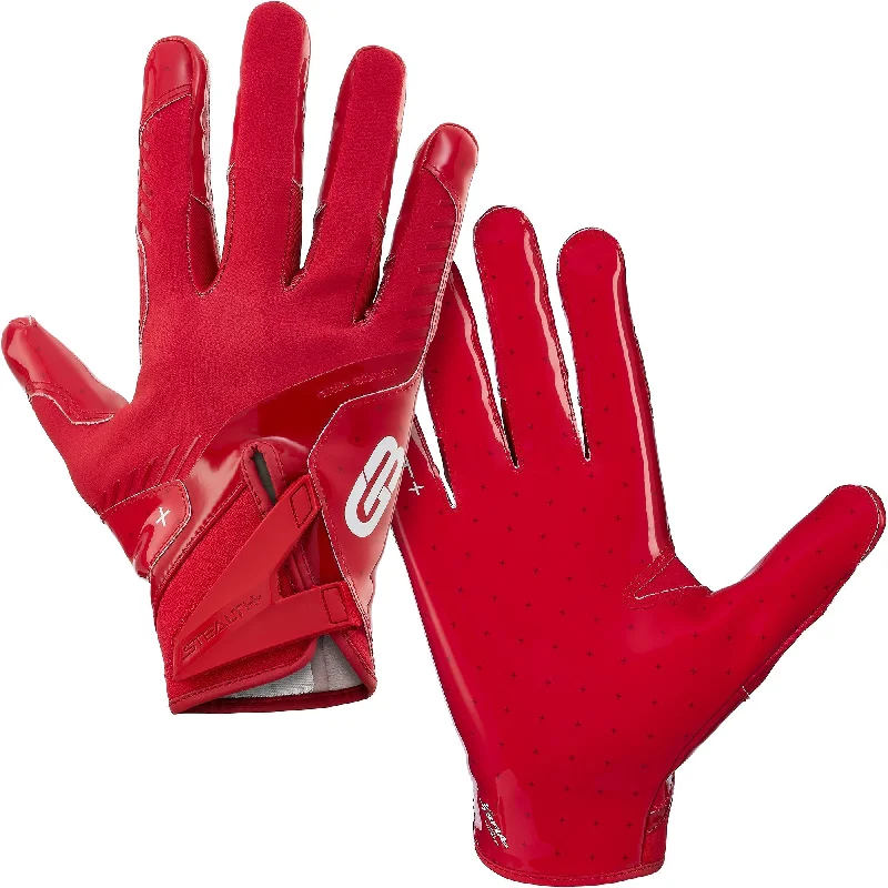 waterproof cycling gloves -  Grip Boost Solid Red Stealth 6.0 Boost Plus Football Gloves