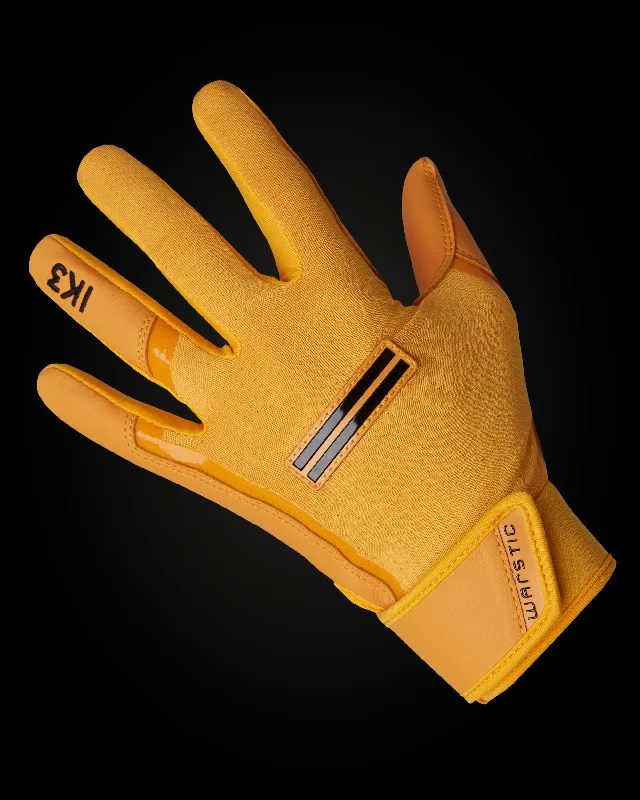 flexible gardening gloves -  IK3 PRO SHORT CUFF BATTING GLOVES "ATHLETIC GOLD"