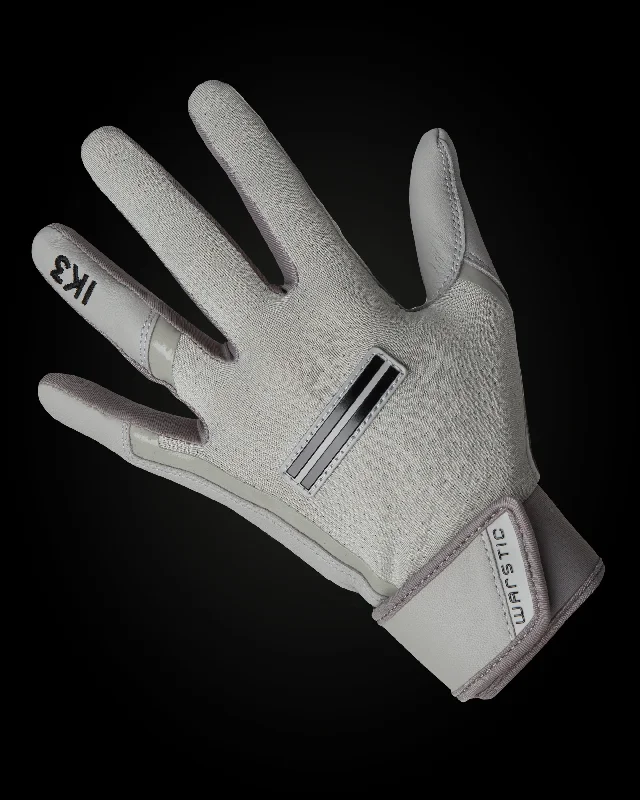 breathable baby gloves -  IK3 PRO SHORT CUFF BATTING GLOVES "GRAY"