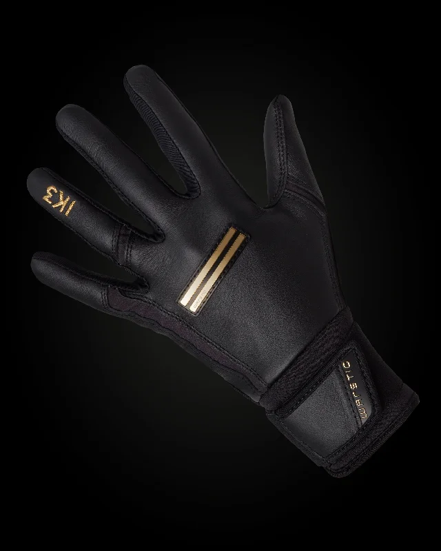 light fashion gloves -  IK3 PRO CABRETTA LONG CUFF BATTING GLOVES "BLACK"