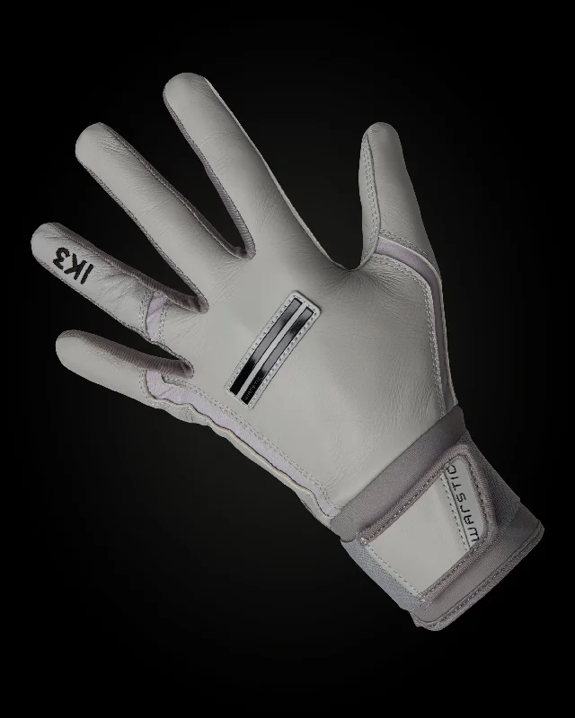 waterproof men’s gloves -  IK3 PRO CABRETTA LONG CUFF BATTING GLOVES "GRAY"