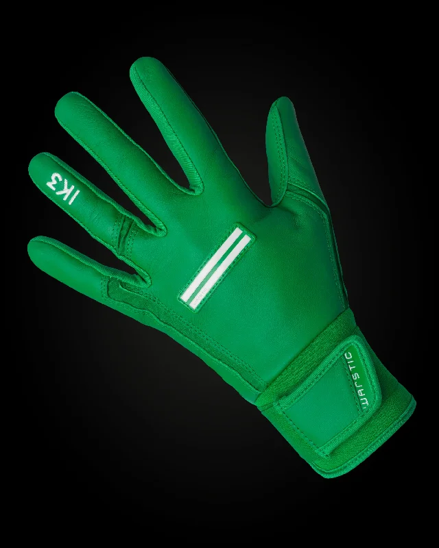 waterproof medical gloves -  IK3 PRO CABRETTA LONG CUFF BATTING GLOVES "GREEN"