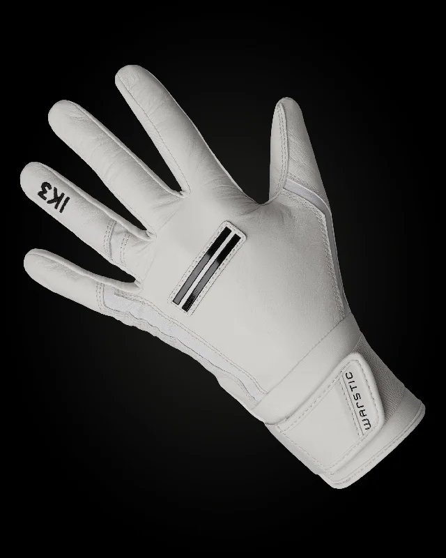 light tennis gloves -  IK3 PRO CABRETTA LONG CUFF BATTING GLOVES "WHITE"