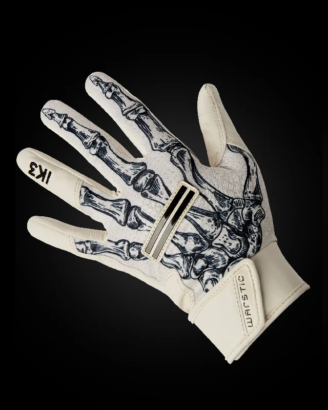 breathable motorcycle gloves -  IK3 PRO SHORT CUFF BATTING GLOVES "DESERT BONES"