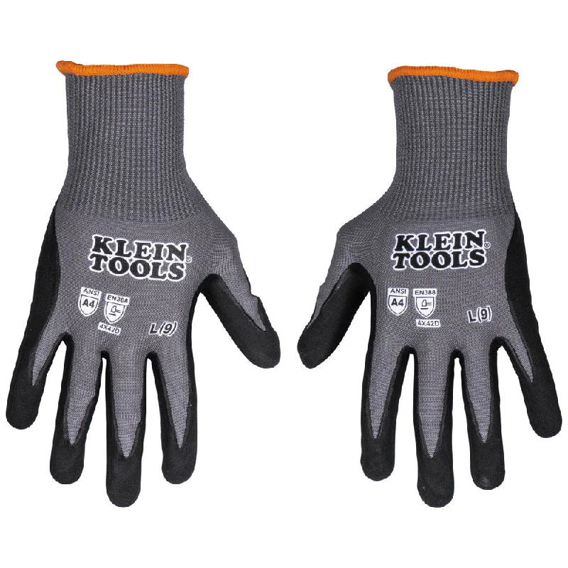 flexible fishing gloves -  Klein 60590 Knit Dipped Gloves, Cut Level A4, Touchscreen, X-Large, 2-Pair