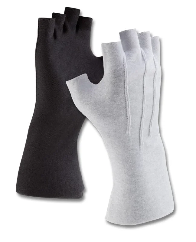 durable tennis gloves -  LONG WRISTED COTTON FINGERLESS GLOVES