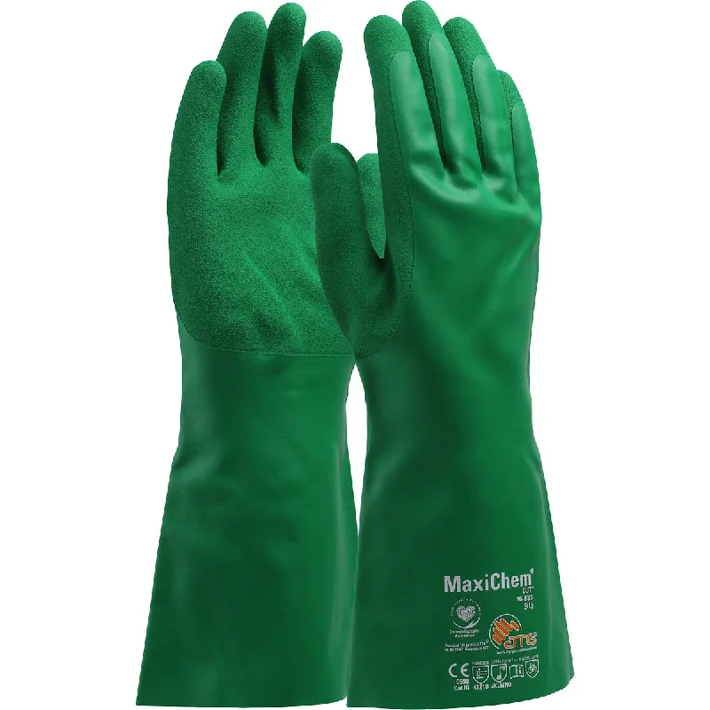 waterproof kitchen gloves -  MaxiChem Cut 76-833 14" Nitrile Blend Coated Glove with HPPE Liner and Non-Slip Grip on Palm and Fingers Safety Glove(One Dozen)